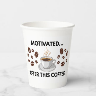 Gobelets En Papier Motivated After This Coffee – Minimalist Paper Cup