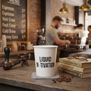 Gobelets En Papier Motivation Liquide Accro au Caféine Moderne