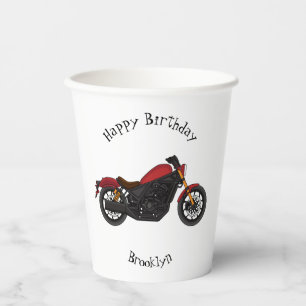 Gobelets En Papier moto de style croiseur cool