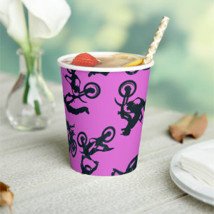 Gobelets En Papier Motocross-rose