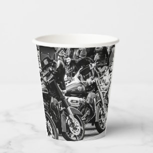 Gobelets En Papier Motocyclistes Motocyclistes Vélo Ride Rider
