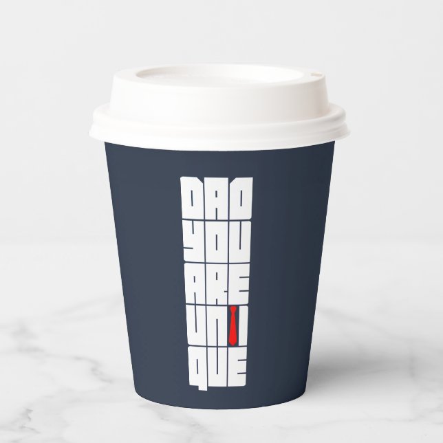 Gobelets En Papier Mots Papa Tu Es Unique (Recto)