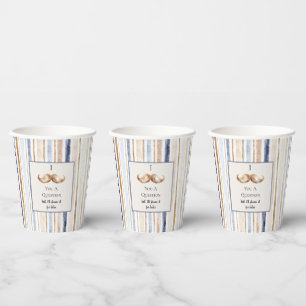 Gobelets En Papier Moustache Rayures Crème Bleue Vous Pose Une Questi