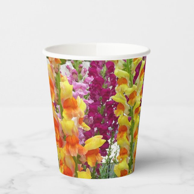 Gobelets En Papier Mufliers Fleurs Colorées (Gauche)