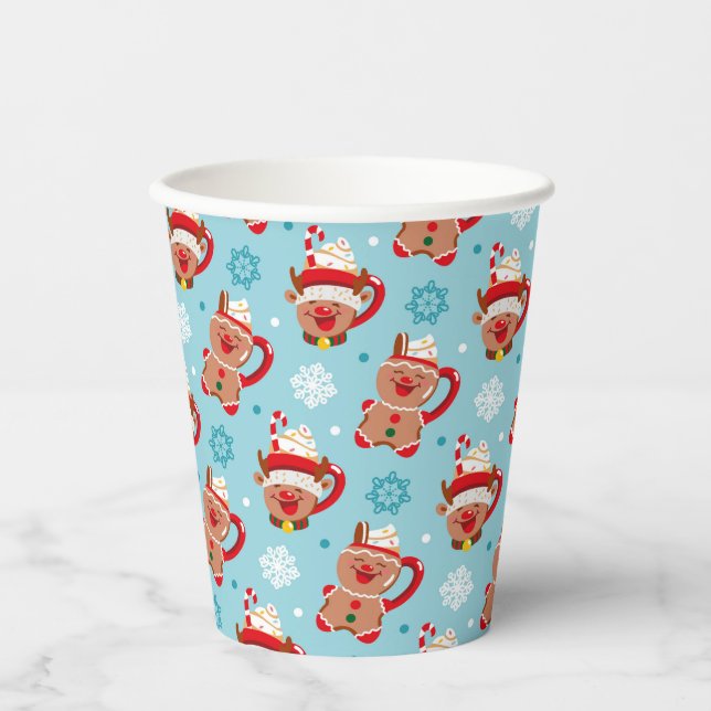 Gobelets En Papier Mug de cacao de Noël festif (Recto)