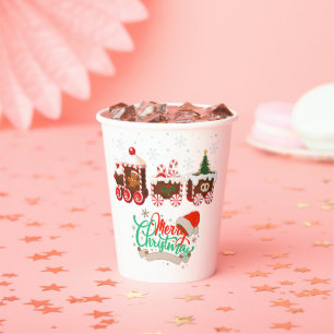 Gobelets En Papier Mug de café Train de bonbons de Noël joyeux