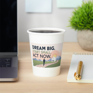Gobelets En Papier Mug Motivationnel - Dream Big. Commencez Petit. Ag