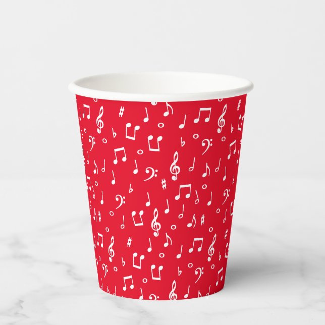 Gobelets En Papier Musique thème tasses de papier personnalisées (Recto)