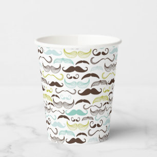 Gobelets En Papier Mustache motif, style rétro 2