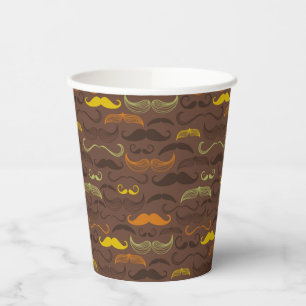 Gobelets En Papier Mustache motif, style rétro 5