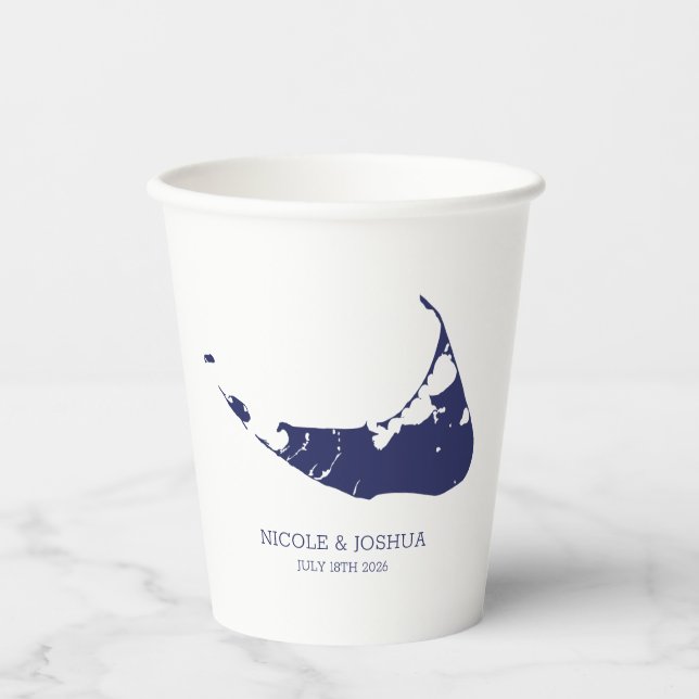 Gobelets En Papier Nantucket Island Mariage Nantucket Navy (Recto)