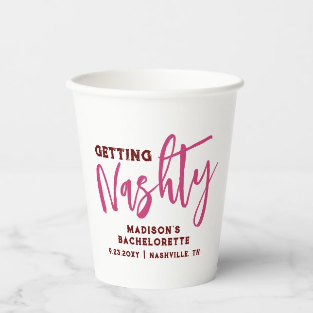 Gobelets En Papier Nashville Bachelorette Obtenez Nashty Personnalisé (Recto)