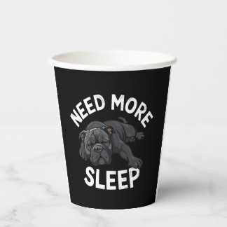 Gobelets En Papier Need More Sleep Bulldog Illustration Relaxation