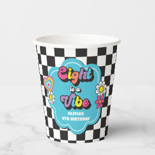 Gobelets En Papier Neon 90s Retro Eight est une Vibe 8e anniversaire
