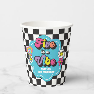 Gobelets En Papier Neon 90s Retro Five est un Vibe 5e anniversaire