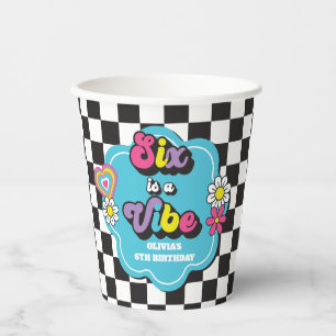 Gobelets En Papier Neon 90s Retro Six est un Vibe 6e anniversaire