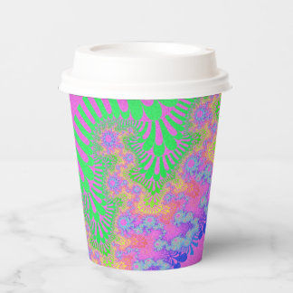 Gobelets En Papier Neon Rainbow Sunburst