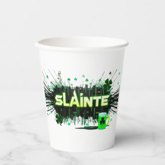 Gobelets En Papier Neon Slainte Cyber-Paper Cup