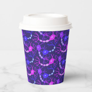 Gobelets En Papier Neurones Connectés Néon Violet