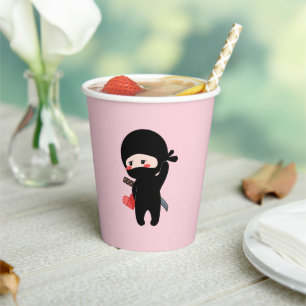 Gobelets En Papier Ninja Shy Blushing Tenir Origami Papier Coeur Pnk
