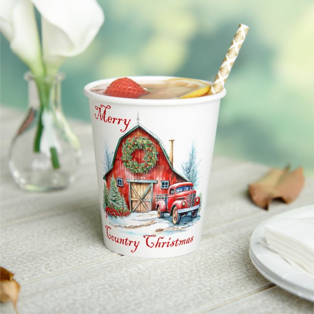 Gobelets En Papier Noël à la campagne (Insitu)