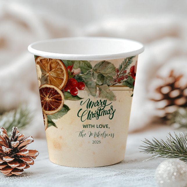 Gobelets En Papier Noël aux oranges et fruits secs rustiques (Créateur téléchargé)