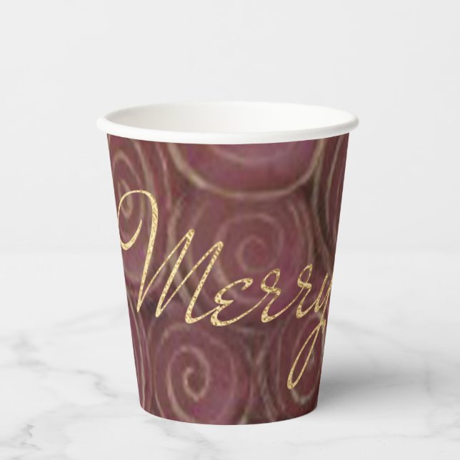 Gobelets En Papier Noël Cramoisi (Recto)