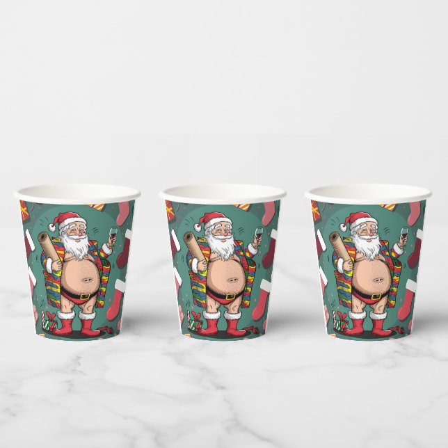 Gobelets En Papier Noël de père marrant mignon (Multi)