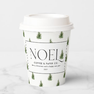 Gobelets En Papier Noel de typographie moderne affaires Noël