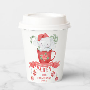 Gobelets En Papier Noël des éléphants blancs