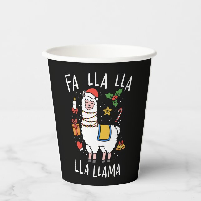 Gobelets En Papier Noël Llama (Recto)