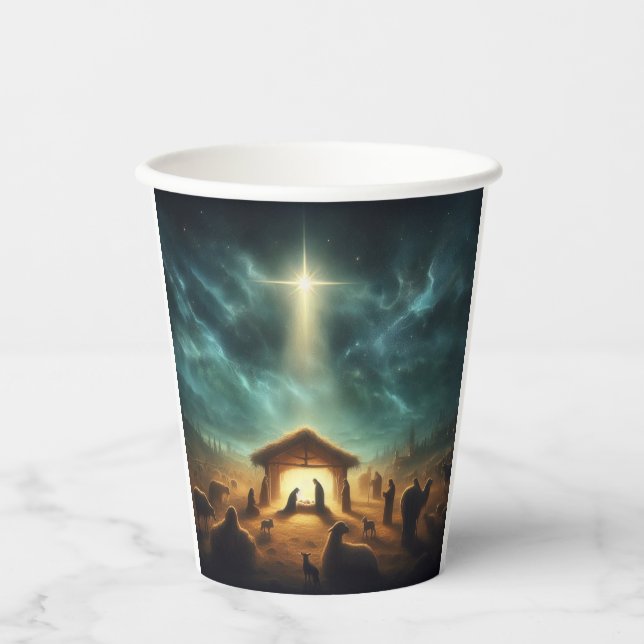 Gobelets En Papier Noël/Nativité/Jésus (Recto)