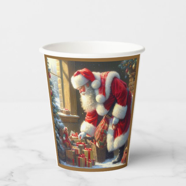 Gobelets En Papier Noël Père Noël 3 (Recto)