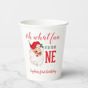 Gobelets En Papier Noël Santa Vintage Premier Anniversaire