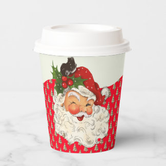Gobelets En Papier Noël vintage Retro Jolly Santa Claus