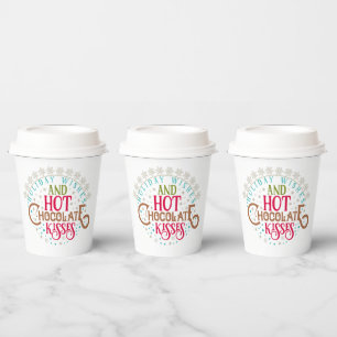 Gobelets En Papier Noël voeux chocolat chaud baisers