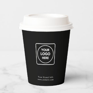 Gobelets en papier noir | Logo d'entreprise modern