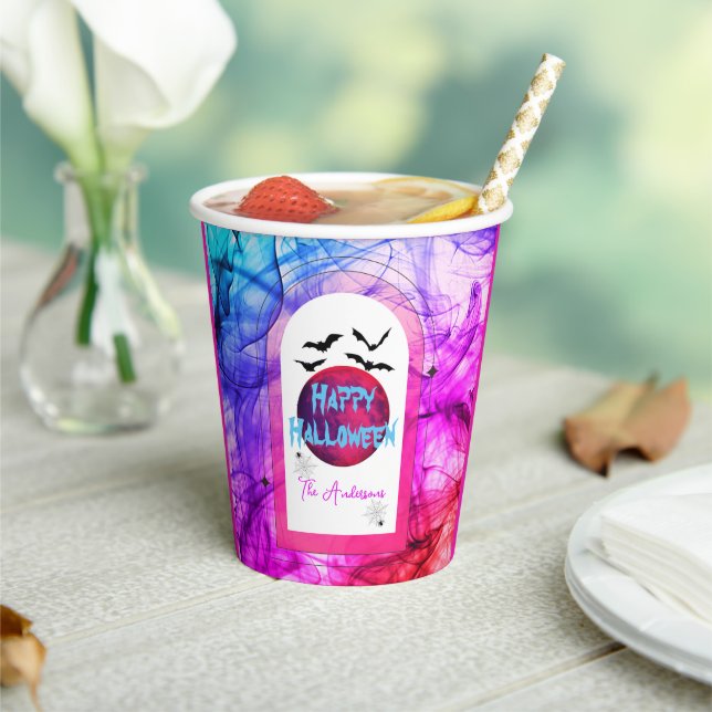 Gobelets En Papier Noir violet chauves-souris Éffrayantes modernes Jo (Insitu)