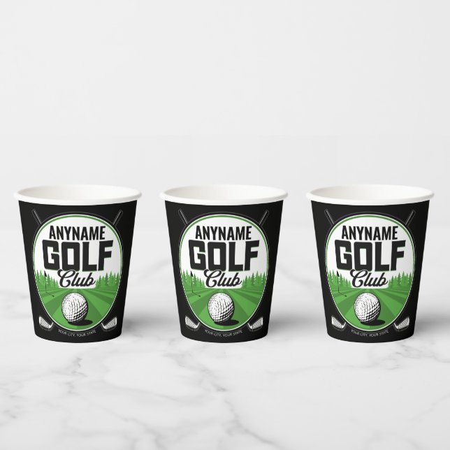 Gobelets En Papier NOM personnalisé Golfing Pro Golf Club Player (Multi)