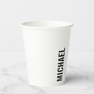 Gobelets En Papier Nom personnalisé minimaliste moderne