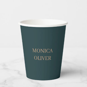 Gobelets En Papier Nom personnalisé minimaliste moderne professionnel