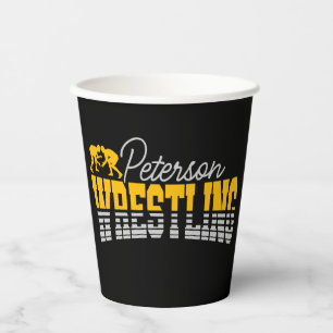 Gobelets En Papier NOM personnalisé Wrestling School Team Wrestler