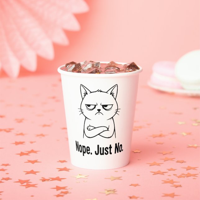 Gobelets En Papier Nope Just No Cat – Funny Coffee Cup for Cats lover (Insitu)