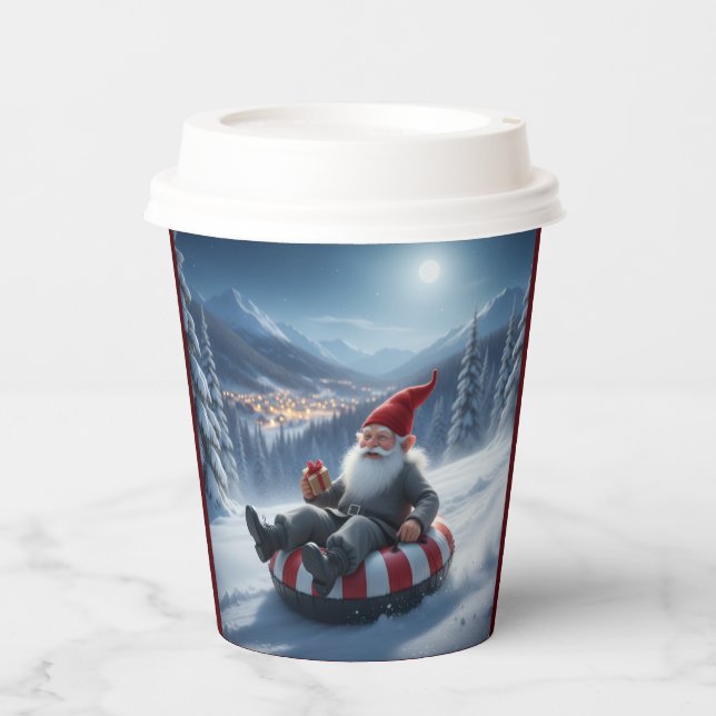 Gobelets En Papier Norwegian Nisse Sledding, Paper Cups (Recto)