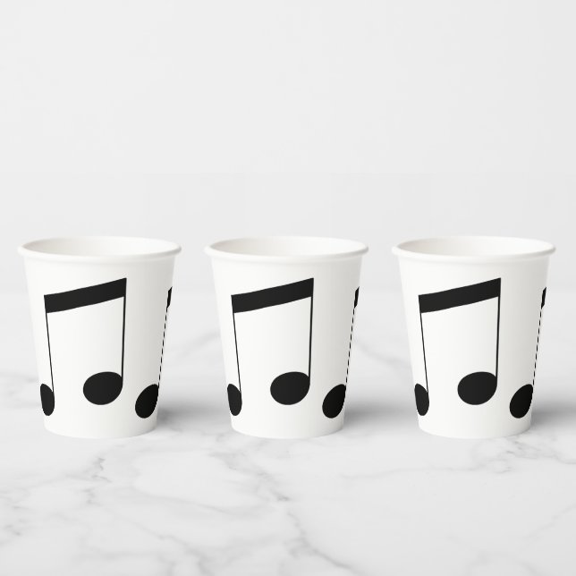 Gobelets En Papier Note de poutre musicale, (Multi)