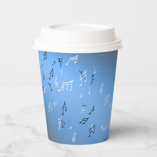 Gobelets En Papier Notes musicales Lune bleue (Gauche)