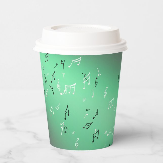 Gobelets En Papier Notes musicales Lune verte (Gauche)