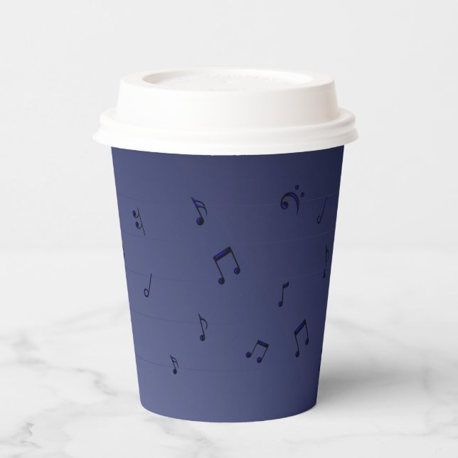 Gobelets En Papier Notes musicales Ombre foncé (Gauche)