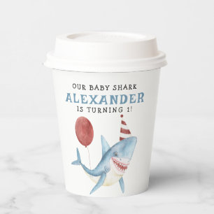 Gobelets En Papier Notre Bébé Requin 1er Anniversaire sous la mer
