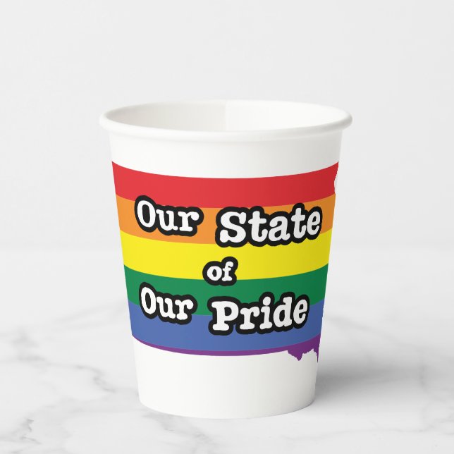 Gobelets En Papier Notre état de notre fierté | Dakota du Sud (Gauche)